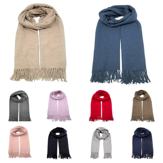 Cashmere feel Scarves Plain Scarf for Women & Men Thick Pashmina Shawl