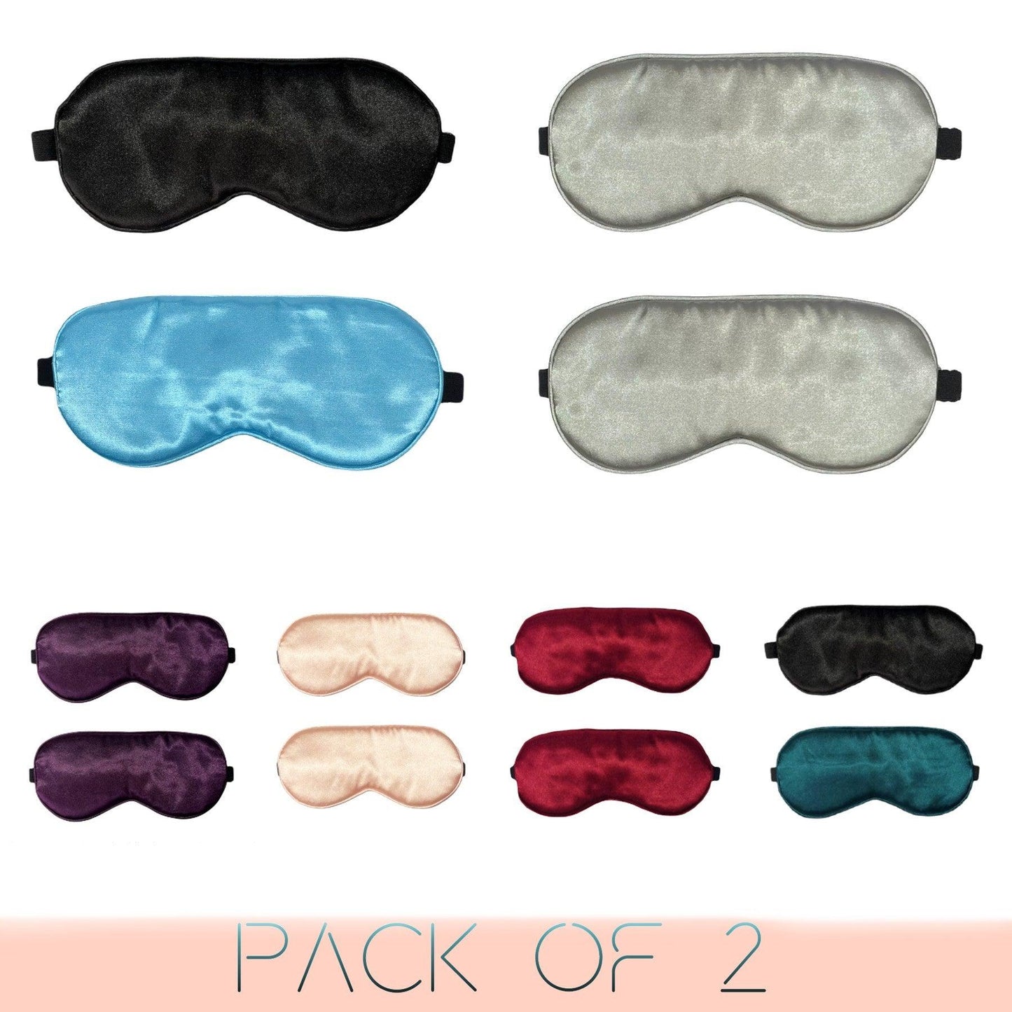 Pack of 2 Sleep eye mask with adjustable strap